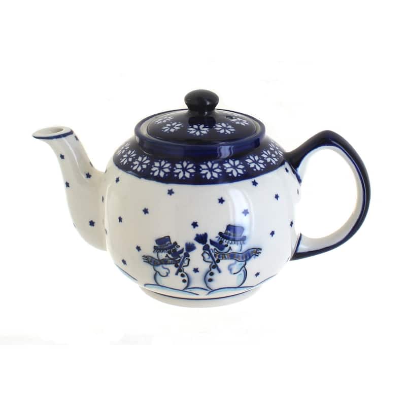 Blue Rose Polish Pottery 596 Zaklady Medium Teapot - Frosty Friend