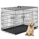 Mylo Metal Double Door Folding Wire Pet Crate with Divider by Furniture ...