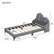 preview thumbnail 16 of 22, Twin Size Upholstered Platform Bed with Cloud-Shaped Headboard