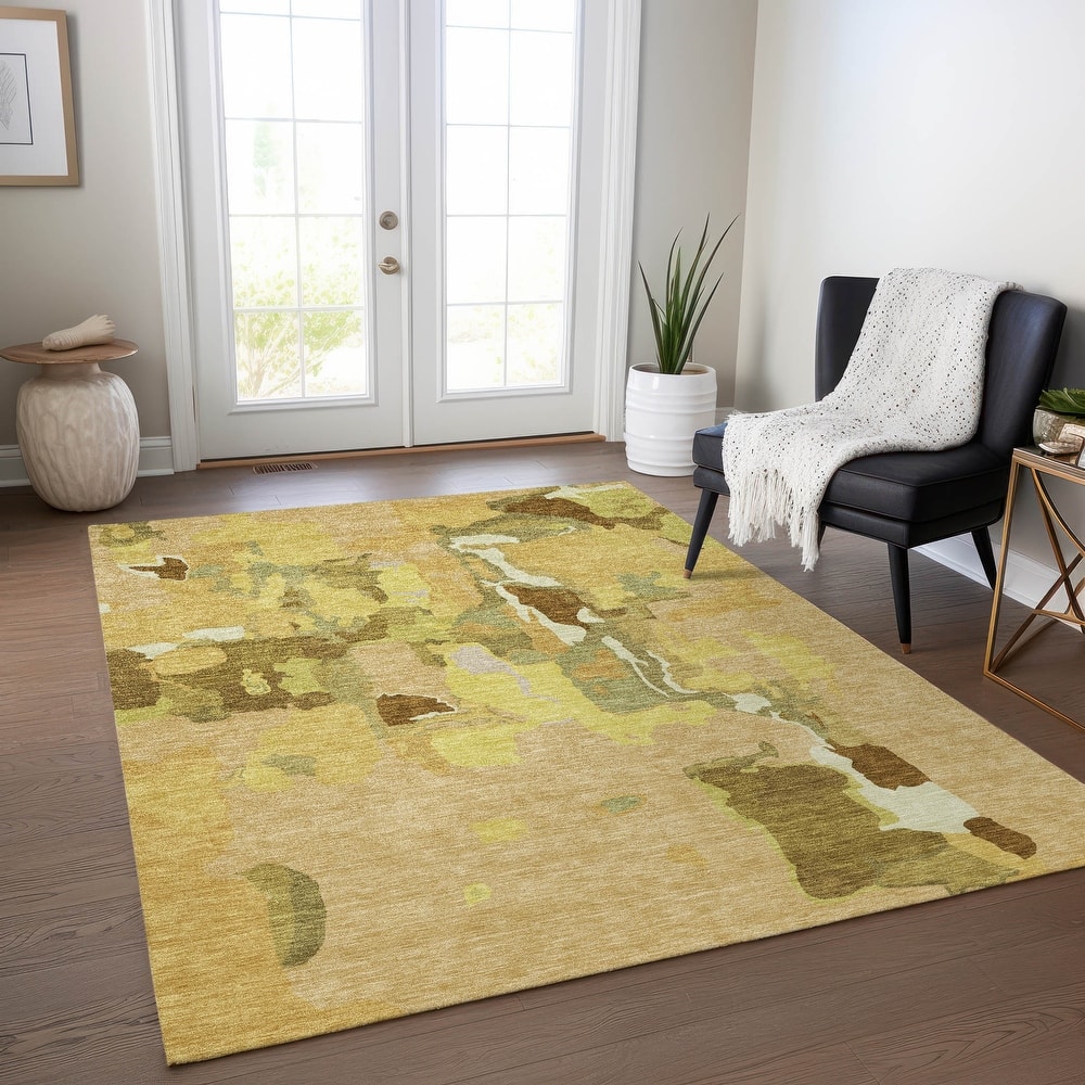 Machine Washable Indoor/ Outdoor Abstract Glam Chantille Rug
