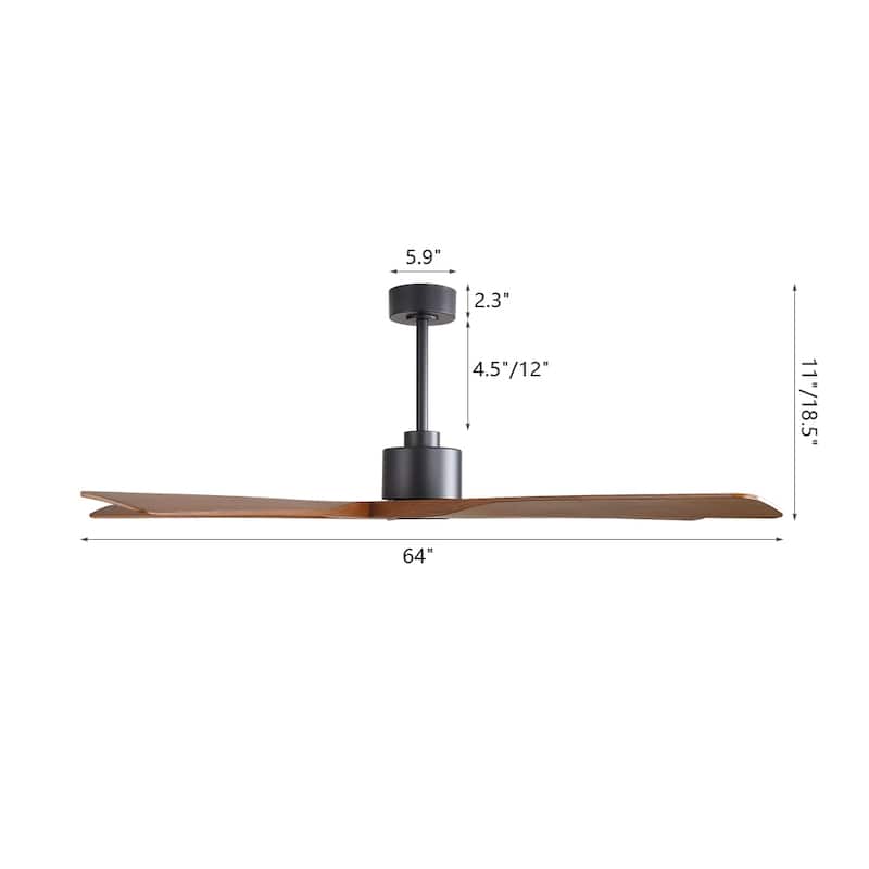 WINGBO 54 inch 5 ABS Blades DC Motor Indoor Ceiling Fan with Remote Control
