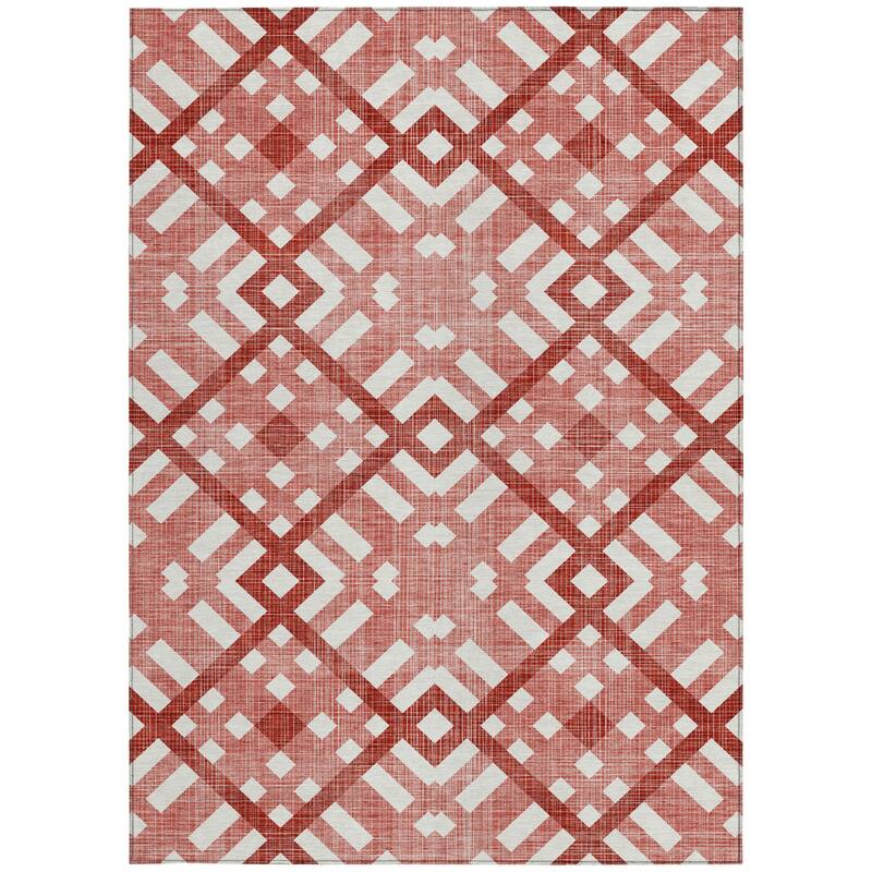 HomeRoots Geometric Transitional Rectangle Outdoor Rug