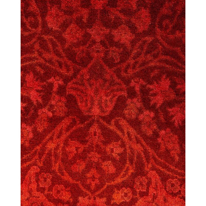 Contemporary Overdyed Wool Hand Knotted Runner - 3' 0" x 8' 3"