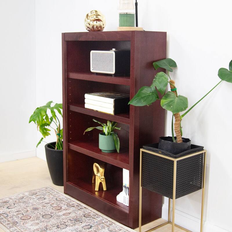 Concepts in Wood 4 Shelf Wood Bookcase, 48 inch Tall