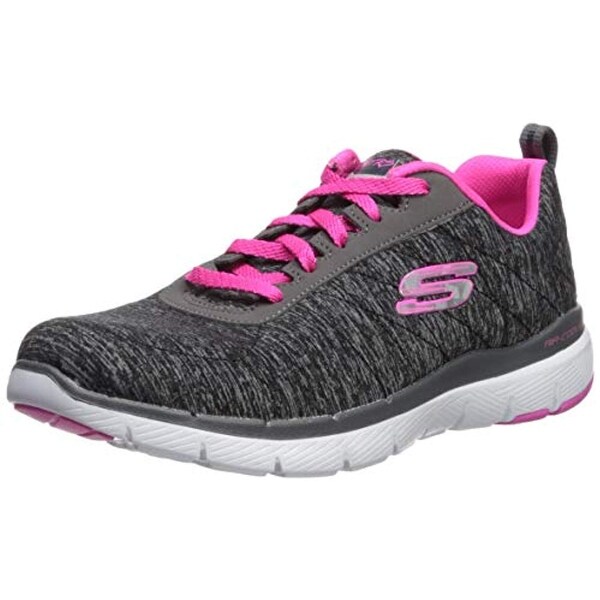 skechers flex appeal 3.0 black hot pink