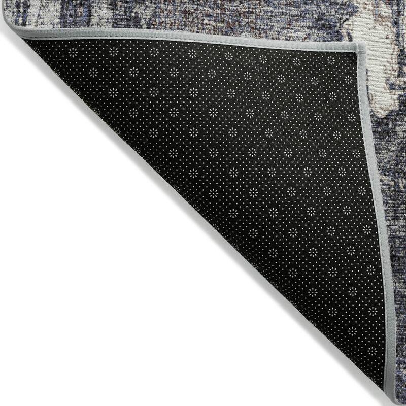 Machine Washable Indoor/ Outdoor Abstract Imprints Chantille Rug