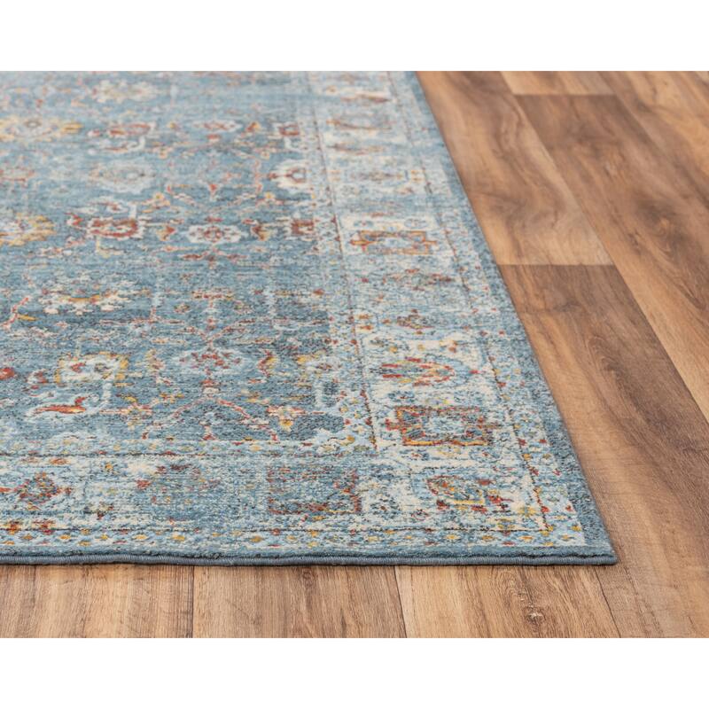 Alora Decor Infinity Collection Blue Floral Rug
