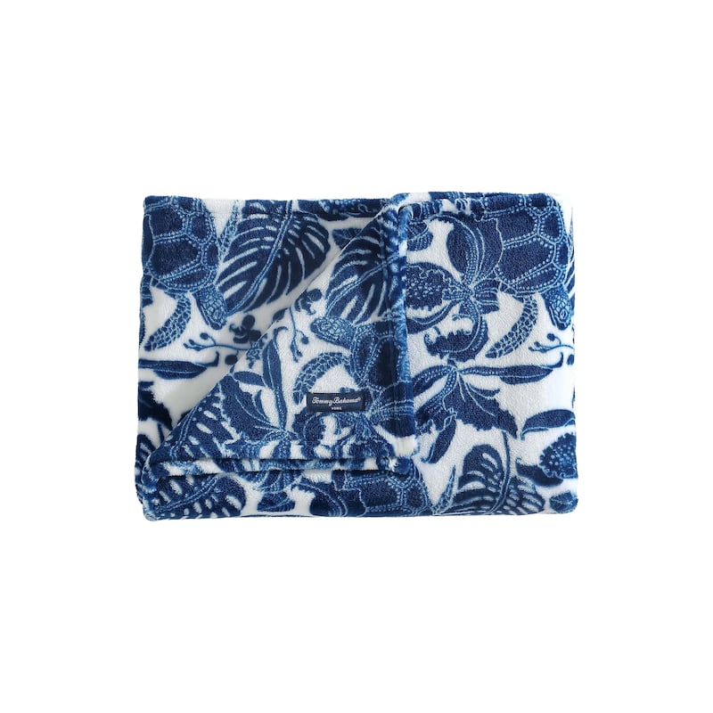 Tommy Bahama Printed Ultra Soft Plush Fleece Throw Blanket