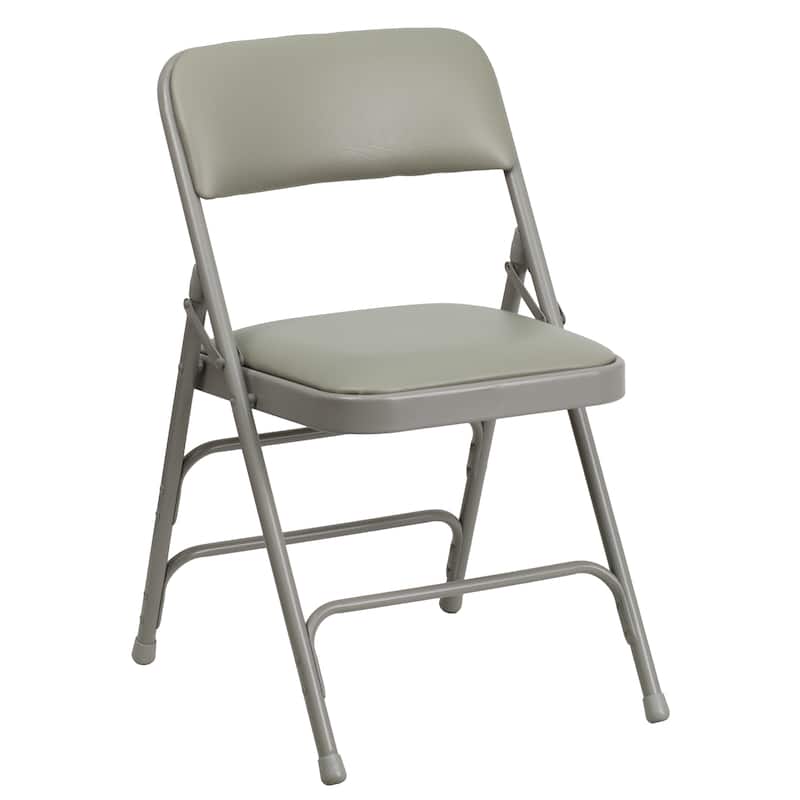 4 Pack Curved Triple Braced & Double Hinged Metal Folding Chair