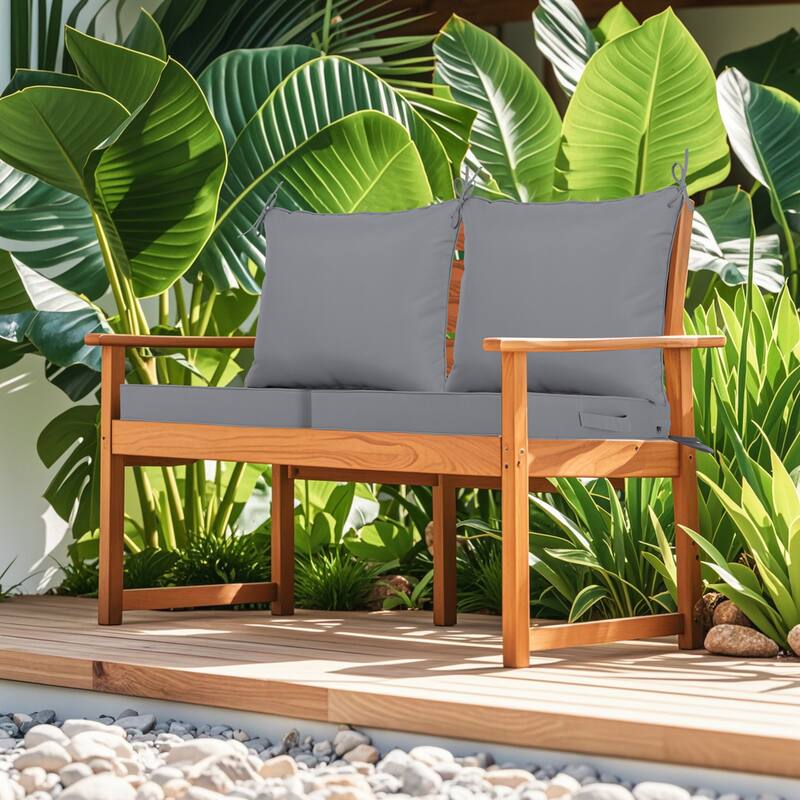 2 Pieces Waterproof Polyester Patio Seat and Back Cushions 24x24 Deep Comfort for Outdoor Seating
