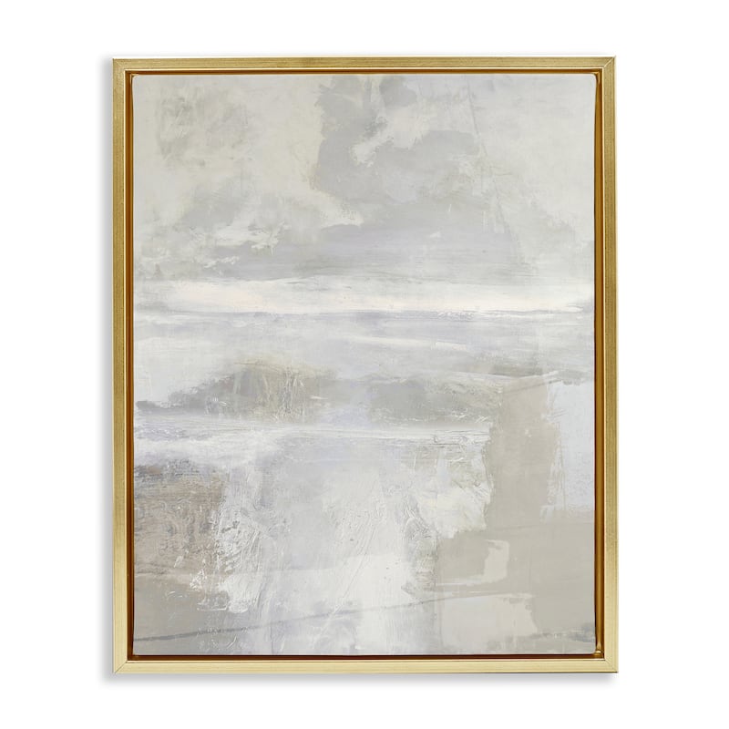 Stupell Muted Beige & Grey Framed Floater Canvas Wall Art Design By Rachel Springer - 17 x 21 - Gold
