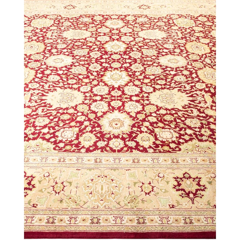 Overton Hand Knotted Wool Vintage Inspired Traditional Mogul Red Area Rug - 8' 1" x 10' 2"