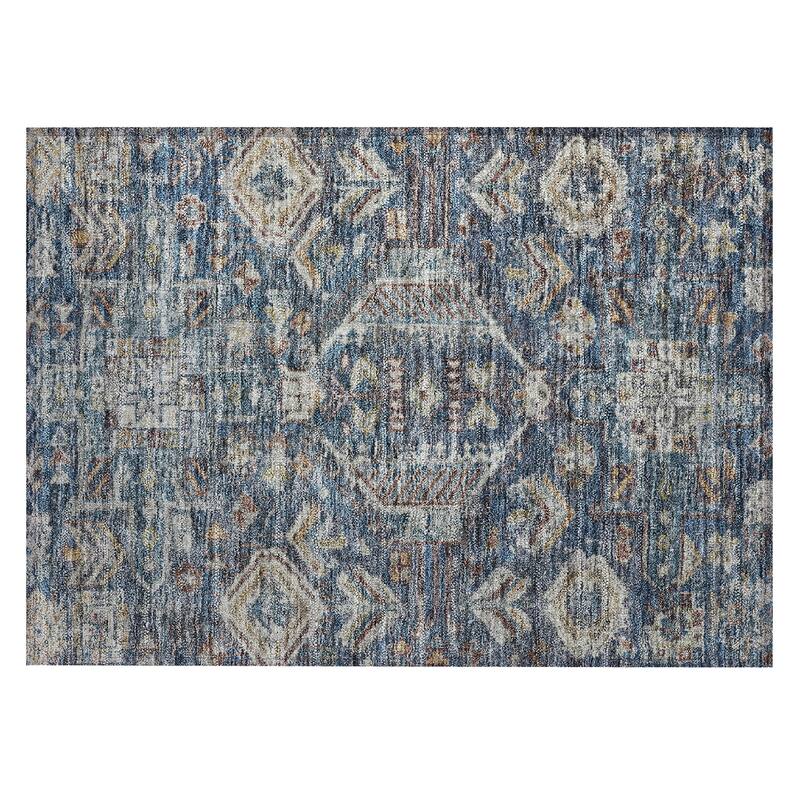 Machine Washable Indoor/ Outdoor Boho Traditional Chantille Rug