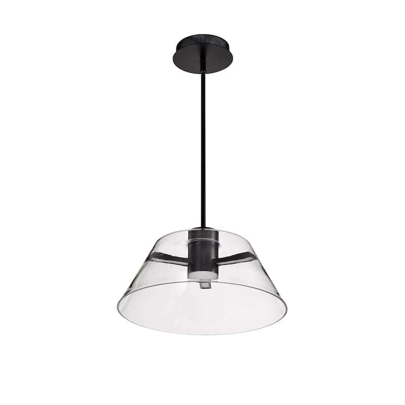 Edmond 17 Inch LED Pendant Matte Black with Clear Glass - Matte Black