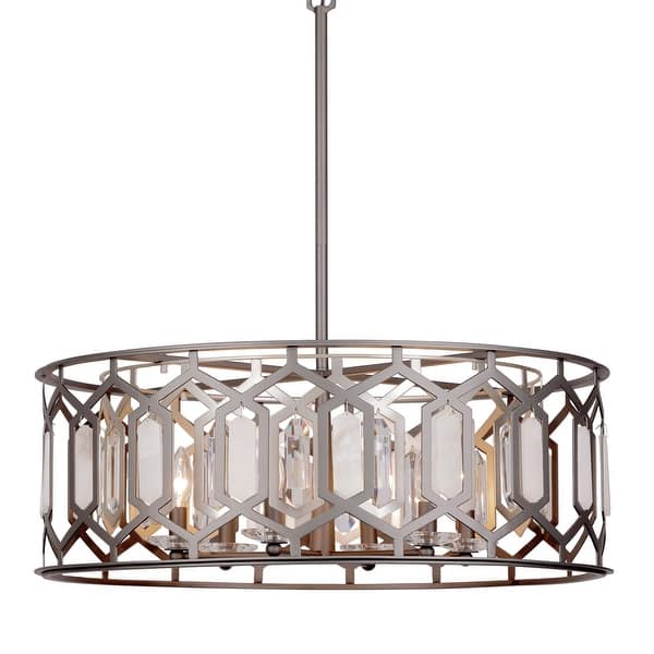 slide 2 of 11, Minka Lavery 3587 Hexly 6 Light 28" Wide Crystal Pendant