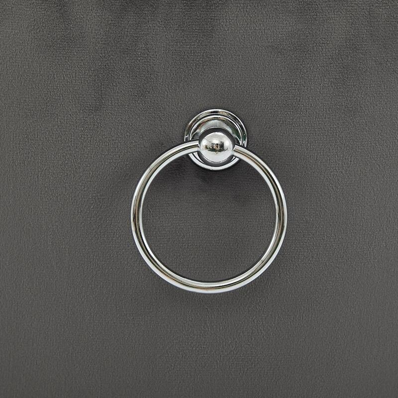 Velvet Swivel Bar Stools Set of 2, Button Tufted Bar Stools with Rivet Trim, Kitchen Stools with Metal Pull Ring & Footrest