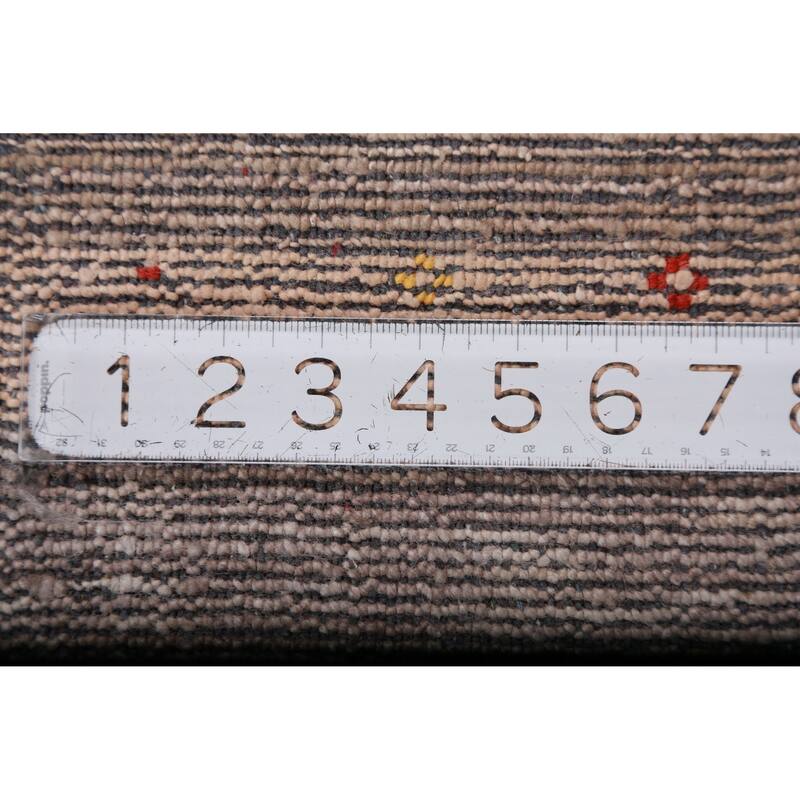 Gabbeh Indian Area Rug Handmade Beige Tribal Silk Carpet - 7'9" x 9'9"