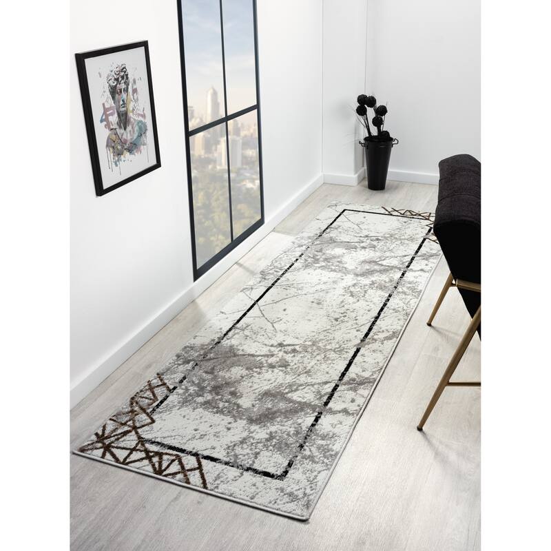 Kimberly Collection Abstract Border Area Rug