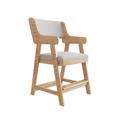 Kid's Chair, Lift Adjustable Backrest Chair, Children's Sitting Posture Correction Solid Wood Writing Study Chair