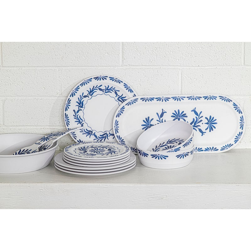 Abode Homewares Azul Melamine Dinner Plate - Blue - 10.5" - Set of 6