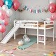 preview thumbnail 16 of 42, Twin Size Multifunctional Loft Bed with Slide and Solid Construction for Home White