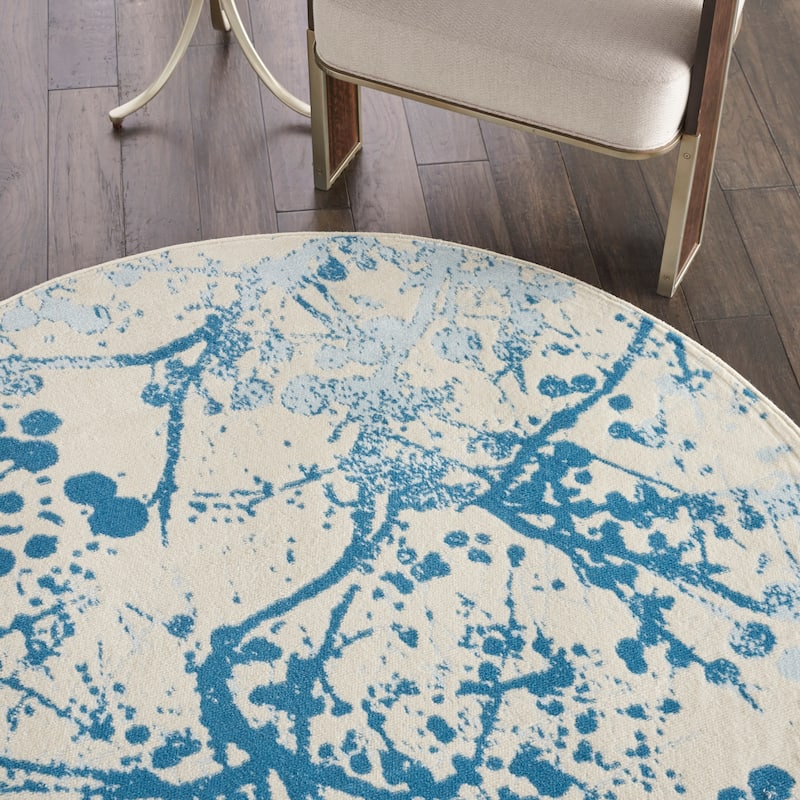 Nourison Jubilant Modern Botanical Abstract Grey Area Rug