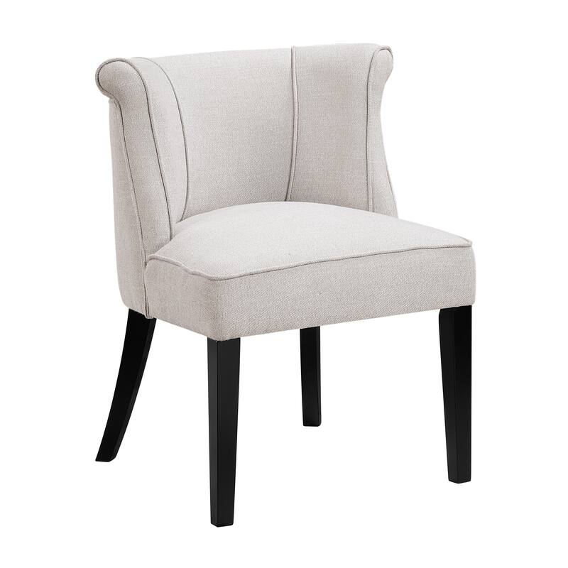 Camden 25" Textured Accent Chair - Espresso Finish Solid Wood Legs - Beige