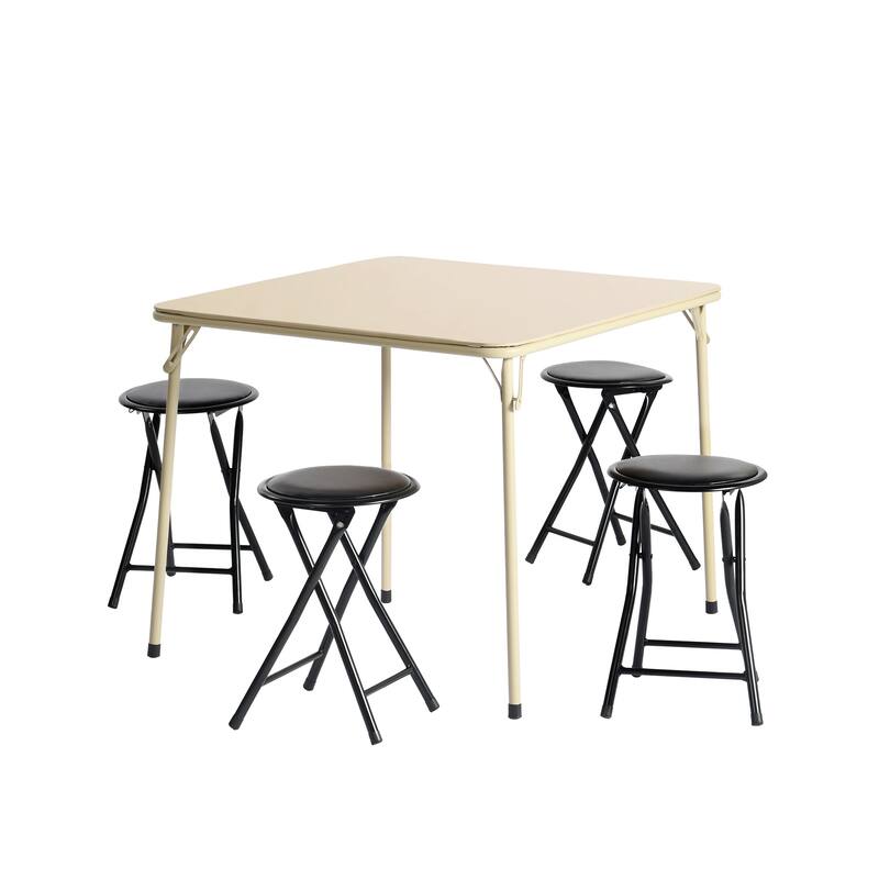 Homy Casa Modern Paded Square Dining Table with Easy-Clean PVC Top