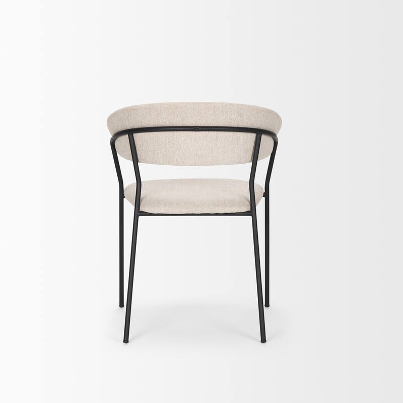 Carolyn Dining Chair w/ Gray Fabric & Matte Black Metal