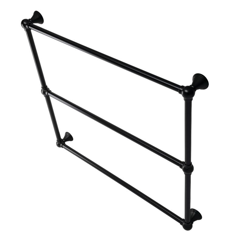 Kingston Brass Maximilien 36-Inch Wall Mount 3-Bar Towel Rack - Matte Black