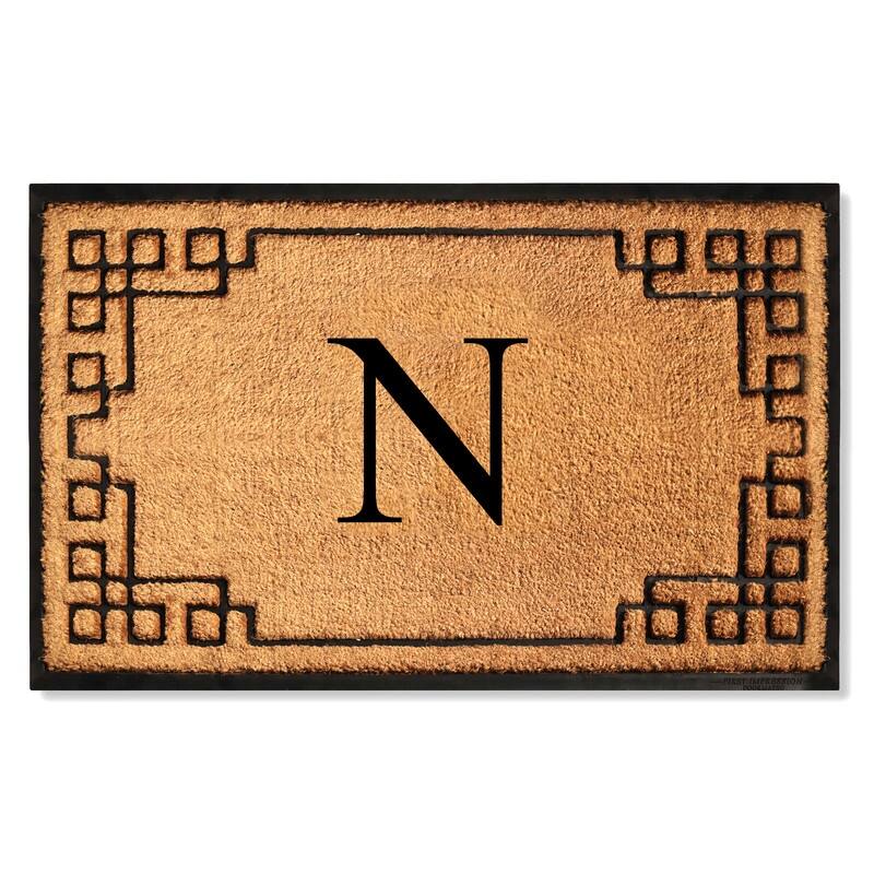 A1HC Natural Coir & Rubber Door Mat, Heavy Duty, Dirt Trapping, Long-Lasting Entrance Doormats,Thick & Durable Outdoor Entry Mat - 24" X 39" - N