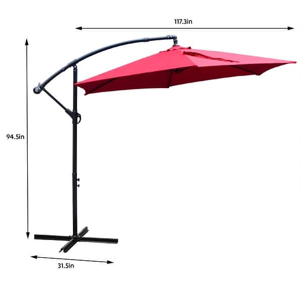 11 ft blue patio umbrella Abba Patio 11ft Outdoor Patio Umbrella w/ Push Button Tilt and Crank, 6  Ribs-Dark Blue