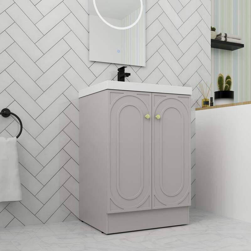 ARTCHIRLY 24/30/36 Inch Bathroom Vanity with Sink, Freestanding Bathroom Vanity with Soft Close Door and Adjustable Shelf