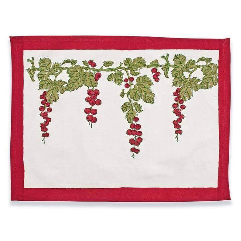 Gooseberry Red/ Green 15x18-inch Cotton Mats (Set of 6) - Placemat - 15x18
