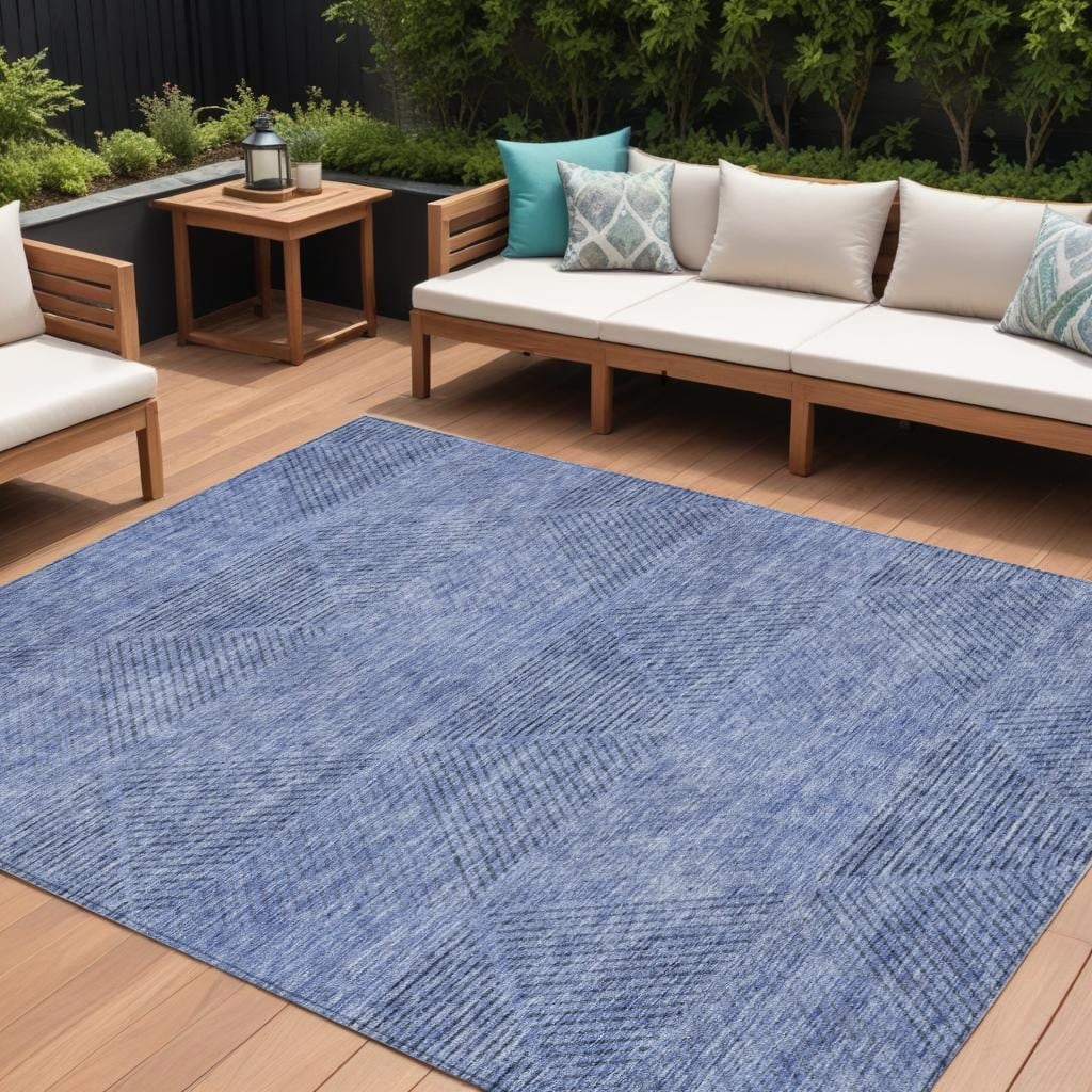 HomeRoots Geometric Transitional Rectangle Outdoor Rug