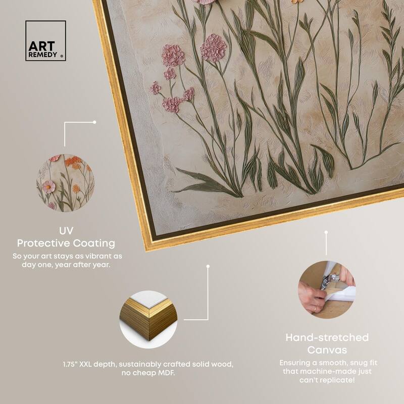 Sculpted Flora Frieze I Canvas by Art Remedy