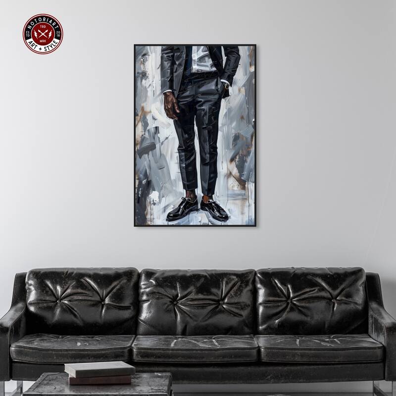 Notoriart Man Of Style Framed Men Style 1 Piece Canvas Wall Art