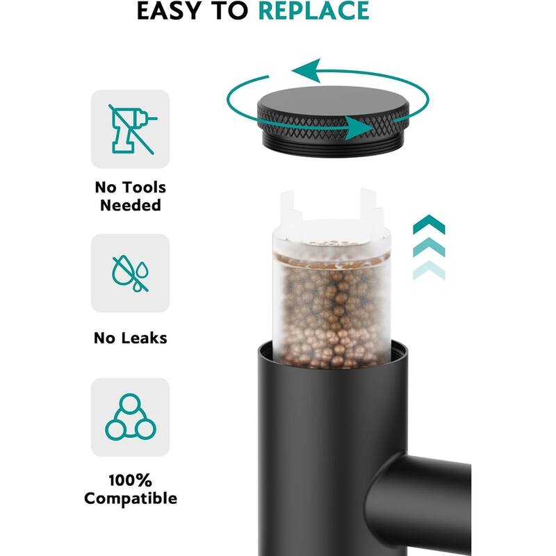 Lefton Rotatable Single Hole Bathroom Sink Faucet with Built-in Filter, Temperature Display in Fahrenheit, 2 Water Modes