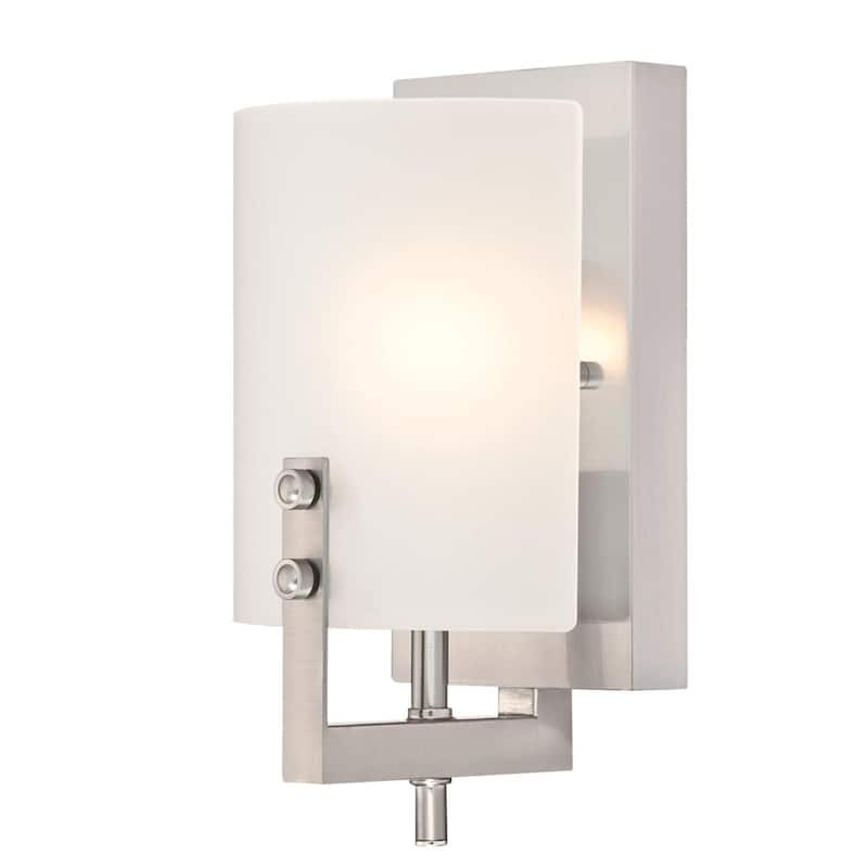 Westinghouse Lighting Enzo James Indoor Wall Fixture - 1-Light - Brushed Nickel with Frosted Glass