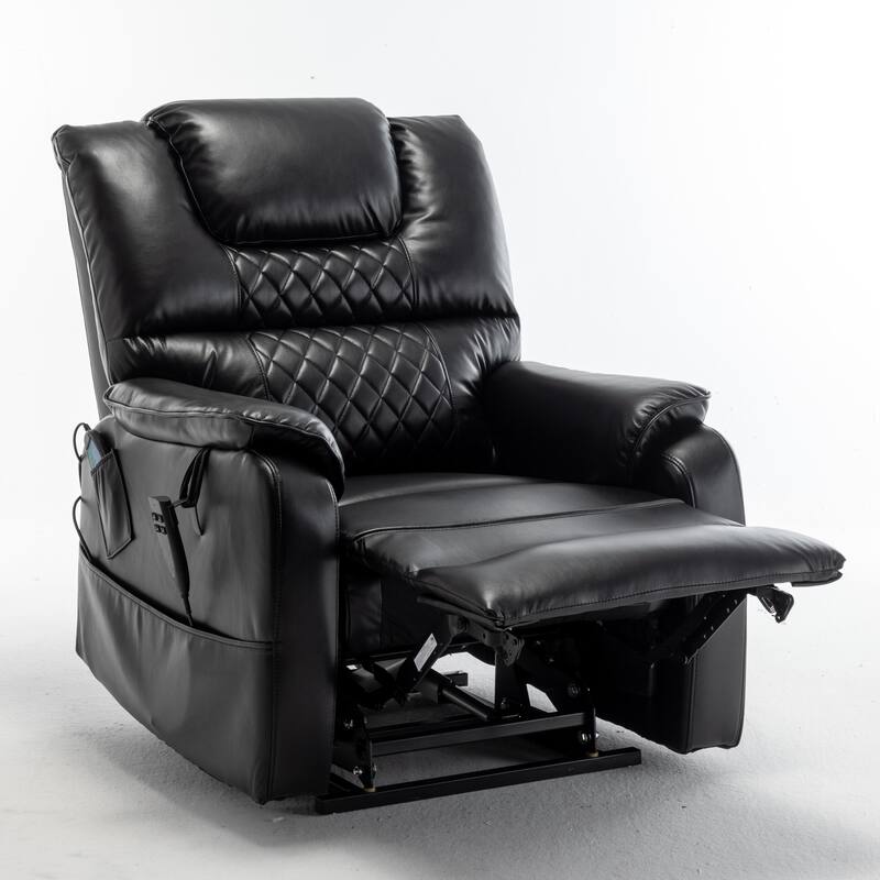 Oversized Electric Lift Recliner with OKIN Motor, Infinite Recline to 180°, Extra-Wide Seat, and Convenient Side Storage