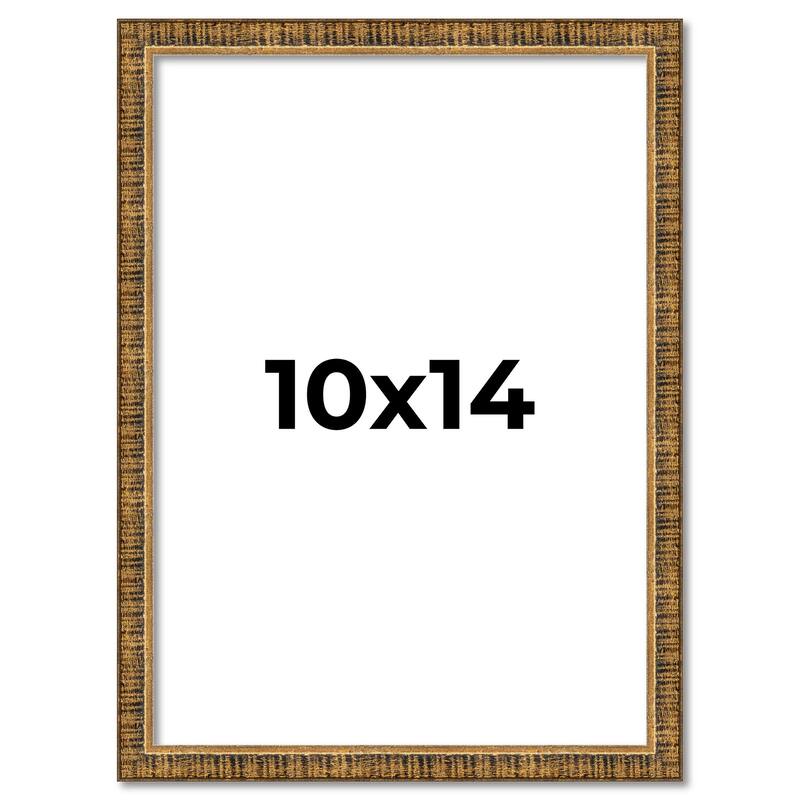 10x14 Frame Gold Solid Wood Picture Frame - Complete Modern Photo