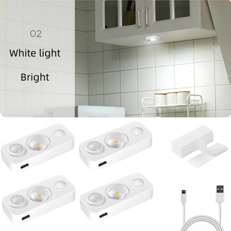 4-Pack Rechargeable Motion Sensor LED Lights,Warm Colors