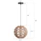CO-Z Boho Handwoven Hemp Rope Globe Pendant Light Fixture - Tan