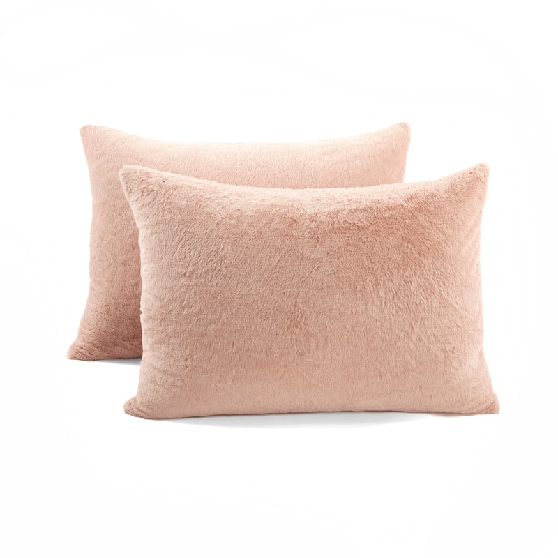 Lush Decor Modern Solid Ultra Soft Faux Fur Light Weight All Season Comforter Set
