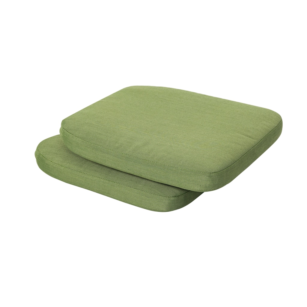 Outdoor 2-Pack 15 Inch x 16 Inch x 1.2 Inch Green Chair Seat Cushions with Straps