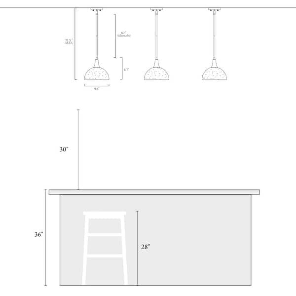 dimension image slide 0 of 4, Modern 1/3-Light Black Chandelier with Mercury Glass Kitchen Island Light Fixture for Dining Room