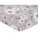 preview thumbnail 3 of 4, Grey Watercolor Floral Collection Girl Fitted Crib Sheet - Blush Pink Gray and White Shabby Chic Rose Flower Farmhouse