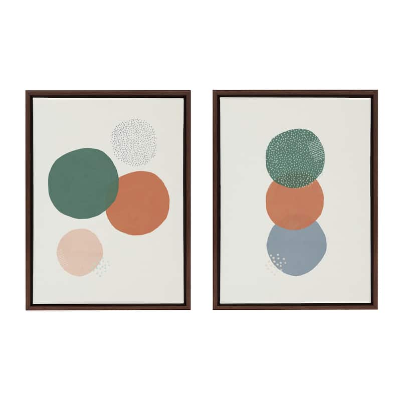 Kate and Laurel Sylvie Soft Circles Framed Canvas by Lauradidthis