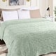 preview thumbnail 86 of 95, Superior Arctic Boho Jacquard Plush Fluffy Fleece Blanket Full/Queen - Sea Foam