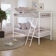 preview thumbnail 8 of 7, Furniture of America Landers Modern Twin over Twin Metal Bunk Bed with Attached Angled Ladder White